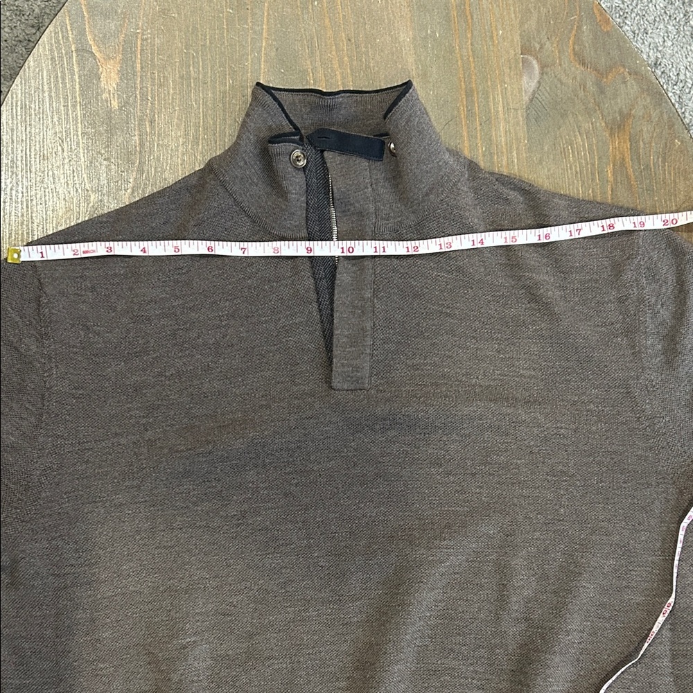 Men's Zegna Wool Brown Sweater L/XL - Picture 10 of 13